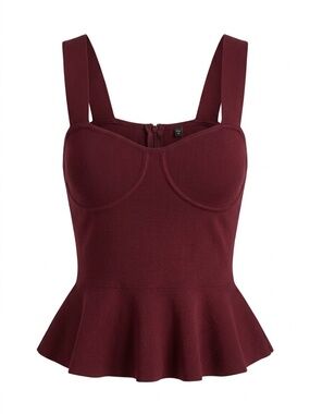 Express Peplum Knit Maroon top - size M 🌟